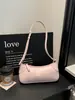 Couro PU, estilo vintage, design de nicho, bolsa de ombro sob o braço, bolsa de trabalho feminina, bolsa tote simples e casual, bolsa urbana em formato baguette
