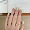 Nuevas tiras de arte de uñas listas para usar al por mayor redondas cortas estilo coreano lunares coloridos rosa nude lindo femenino arte de uñas