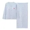 Pijama de algodón puro para mujer, estilo primavera y otoño, manga larga, pantalón largo, cárdigan, dulce y lindo, talla grande, se puede usar afuera, conjunto de ropa para el hogar