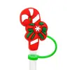 Tampa de palito de Natal personalizada transfronteiriça, capa de palito removível de silicone macio de desenho animado, plugue à prova de poeira, tampa de palito de silicone