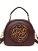 2025 Bolso Cruzado Nacional de Textura Transfronteriza Bolso de Hombro en Relieve Bolso Redondo Pequeño para Madres de Mediana Edad Bolso de Mano Versátil para Viajes