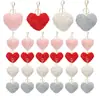 Colgante de Pompón con Forma de Corazón Transfronterizo al por Mayor, Decoración de Peluche para Coche, Llavero con Forma de Corazón para Parejas, Pompón del Día de San Valentín