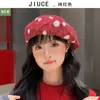 Nuevo Boina de Lunares Grandes Estilo Japonés Versátil Simple para Mujer, Sombrero de Artista de Principios de Otoño, Gorra de Periodista, Linda y que Afina el Rostro