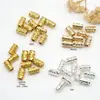 Cuentas espaciadoras tradicionales de color dorado que conservan su color, cuentas de tubo recto, cuentas con forma de corazón, cuentas espaciadoras tipo platillo volador, cuentas planas con patrón de espiral, joyería de cuentas para manualidades