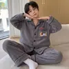 Pijama Masculino 2026 Novo Estilo Infantil Meninos Primavera Outono Quente Manga Longa Adolescentes Crianças Médias e Grandes Roupa de Casa