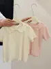 Nueva camiseta de manga corta de estilo coreano para verano para niñas, top elegante y moderno para bebés, ropa infantil