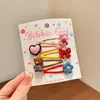 Pinzas para el pelo de niños de colores dulces, estilo japonés y coreano, con flores de dibujos animados de colores, pinzas para flequillo lateral para niñas y pasadores para bebés, accesorios para el pelo