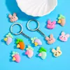 Colgante de Conejo Zanahoria de Resina Lindo de Dibujos Animados Accesorios de Joyería DIY Colgante para Pulsera Llavero W495