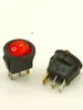 Interruptor circular ultrapequeno com furo de montagem de 15 mm, 2 pinos duas posições, 3 pinos três posições, interruptor basculante circular pequeno KCD11 com luz