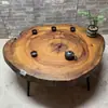 Mesa de Té de Madera de Alcanfor Talla de Raíz Madera Maciza Mesa de Café Pequeña Estilo Shaji B&B Sala de Estar Ventana Saliente Tatami Mesa Pequeña