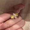 Tecendo Luz Menina ~ Anel Amor dos Sonhos Seiko Anel de Zircônia Escovada Anel Aberto de Luxo Leve Retrô de Alta Qualidade