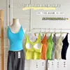 Camisole Clássica da Moda de Cor Sólida com Decote U, Confortável e Respirável, Não Precisa de Sutiã, Bojos Fixos, Corte Slim, Regata Halter Flattering para Mulheres