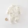 Mameluco de mariposa para recién nacido, mameluco de mariposa de algodón puro para bebé de otoño e invierno, ropa sin costuras, mameluco estilo monje para recién nacido, mameluco de primavera y otoño para bebé