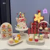 Suporte de mesa de sobremesas em estilo creme, decoração de mesa de casamento, suporte para bolo de aniversário, bandeja de ferro para sobremesas