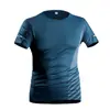 Qisewei 2025 Nuevo Estilo de Verano Ligera, Transpirable y de Secado Rápido Camiseta para Hombre Ajustada Cuello Redondo Top Deportivo