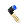 Conector rápido neumático PLL8-02 articulación tipo L 6-01 alargado 4-M5 ángulo recto 12 rosca externa 10 codo 03 puntos