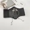 Europa y Estados Unidos nuevo sello de cintura ancha elástico transfronterizo usar cadena lazo con falda sello de cintura Cinturón Blanco para mujer al por mayor en stock
