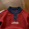Suéter Estiloso Color Block Tendência Infantil 2026 Estilo Coreano Outono Inverno Novidades Unissex Bebê Casual Malha Quente