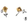 Novos Brincos de Rosa Estilo Francês Tridimensional com Separação de Cores Estilo Ins Pequenos e Doces Estudantes Acessórios de Orelha Femininos Exquisitos