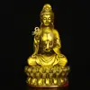 Guyun Zhai Ornamentos de Latão Liuzhi Guanyin Lótus Guanyin Bodhisattva Mesa Estudo Escritório Artesanato Atacado