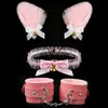 Conjunto de Cuatro Piezas Gato Coqueto Conjunto Interactivo para Pareja SM Lazo Campana Pinzas para Pezones Esposas Restricción Juguetes Sexuales para Adultos