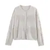 Ropa de Mujer 2026 Primavera Nuevo Estilo Europeo y Americano Moda Tejido de Malla Hueca Mezclado Cardigan Delgado Protección Solar