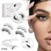 Pestañas Postizas Magnéticas 3D Ligeras Pequeñas Redondas Caja Magnética Integrada Set de 2 Pares con Vástagos Rígidos Populares en Europa y América Caja de Set de Pestañas Transfronterizas