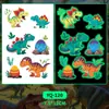 Pegatinas de Tatuaje de Dinosaurio de Dibujos Animados Luminosos para Hombres y Mujeres Impermeables y de Larga Duración Juguetes de Pegatinas para Brazo de Niños Piel Natural