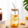 Taza Transparente de Vidrio de Borosilicato Alto, Taza para Refresco, Vaso de Agua para Niñas, Vaso Doméstico para Bebidas Frías de Jugo, Vaso de una Sola Capa con Popote