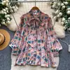 Camisa Estilo Dulce Francés con Estampado Floral para Mujer, Otoño 2026, Cárdigan Holgado Retro Maduro, Top para el Trabajo