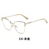 Óculos Antiluz Azul Novos Transfronteiriços Moda Haste de Metal com Mola Lentes Planas Armação de Óculos Estilo Popular Ins Europeu e Americano
