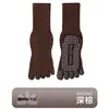 Calcetines de Yoga de Cinco Dedos, Antideslizantes Profesionales para Mujer, Pilates, Entrenamiento en Interiores, Fitness, Calcetines de Media Longitud con Dedos Separados para Otoño e Invierno