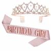 Directo de Fábrica Correa de Hombro tipo Corona Banda para el Cabello con Pedrería Fiesta de Cumpleaños Accesorios para el Cabello Celebridad de Internet Decoración para Hornear Corona de Pastel Adorno para la Cabeza