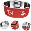 Tazón de acero inoxidable para mascotas de doble capa engrosado absorbente de piso anti-golpes para perro cuenco de comida para perros cuenco de agua para gato venta al por mayor