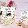 Decoraciones para Baby Shower Marco de Fotos de Madera con Soporte Marco para Ecografía Recuerdo Estilo Vintage