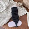 Calcetines tobilleros de doble costura, calcetines con volantes, calcetines largos de rayas verticales estilo coreano para otoño e invierno, calcetines blancos para pantorrilla que estilizan la pierna