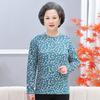 Camiseta de inverno com forro de fleece, espessada, para base, de meia-idade e idosos, blusa para mãe idosa, avó, feminina, floral, manga longa, roupas quentes