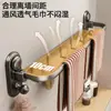 Suporte de Toalha para Banheiro Sem Furos Haste para Pendurar Toalha de Banheiro e Vaso Sanitário Cabide Dobrável para Armazenamento de Toalhas de Banho