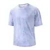 Camiseta Tie-Dye de Manga Curta Sem Costura de Secagem Rápida para Homens, Nova Camiseta Curta de Verão com Meia Manga Fitness Solta para Comércio Exterior