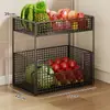 Estante de almacenamiento de verduras, cesta de verduras para cocina, de pie de múltiples capas con ruedas, móvil, carrito de almacenamiento de frutas multifuncional