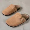 2025 Invierno Nuevas Pantuflas Planas para Mujer Ropa de Casa Ropa de Exterior Moda Versátil Zapatos Birkenstock Transfronterizo Tallas Grandes Exclusivo Alta Calidad