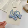 Estilo Novo de Primavera Azul Fresco Xadrez Urso Acessórios de Cabelo de Alta Qualidade Versátil Presilhas de Cabelo Elásticos de Cabelo para Menina Enfeites de Cabeça