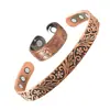 Pulsera cruzada tridimensional de dos tonos, superventas transfronteriza de Amazon, moda vintage, pulsera abierta de 9 imanes, al por mayor