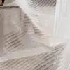 Cortinas Transparentes que Dejan Pasar la Luz pero No a las Personas, Malla Diamantada de Rayas Verticales de Moda, Malla Blanca Resistente a los Rayones, Cortinas Transpirables para Ventana Saliente