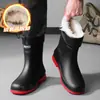 Zapatos de Pesca Antideslizantes Engrosados, Botas de Lluvia, Resistentes al Desgaste, de Caña Alta, Modernos, de Caña Media, Cálidos, Suela Gruesa, Talla Grande, Zapatos de Suela Blanda