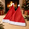 Sombrero Navideño Grande Rojo No Tejido Suministros de Decoración Navideña Accesorios para el Cabello de Adultos y Niños Fiesta Sombrero de Papá Noel