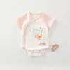 Ropa de bebé, mameluco triangular para recién nacido, mameluco de algodón puro clase A fino para niños, mameluco de manga corta de verano
