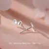 Pendientes de Plata de Ley 999 con Cierre de Rosca de Lazo Dulce Estilo Coreano Elegante Suave Lindo Exquisito Delicado Pendientes de Gota Dropshipping