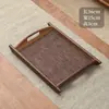 Bandeja de té casera para teteras, tazas de té, frutas, plato de postre de alta gama, posavasos tejido de bambú con asa octogonal
