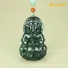 Pendente de Pedra Medicinal Xizang Jade King Guanyin Buda para Homens e Mulheres, Design Pixiu, Simboliza Riqueza, Bênçãos, Saúde, Longevidade, Jade de Casal
